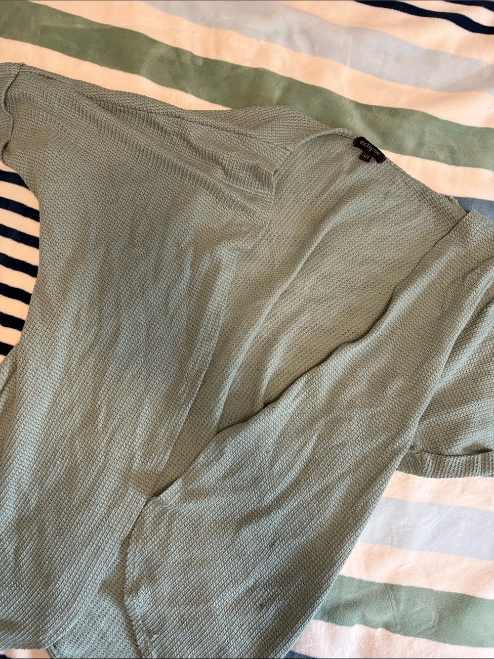 Eclipse Sage Green Open-Front Women's Cardigan Sweater